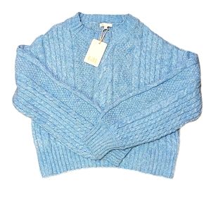 Baby blue cable knit sweater